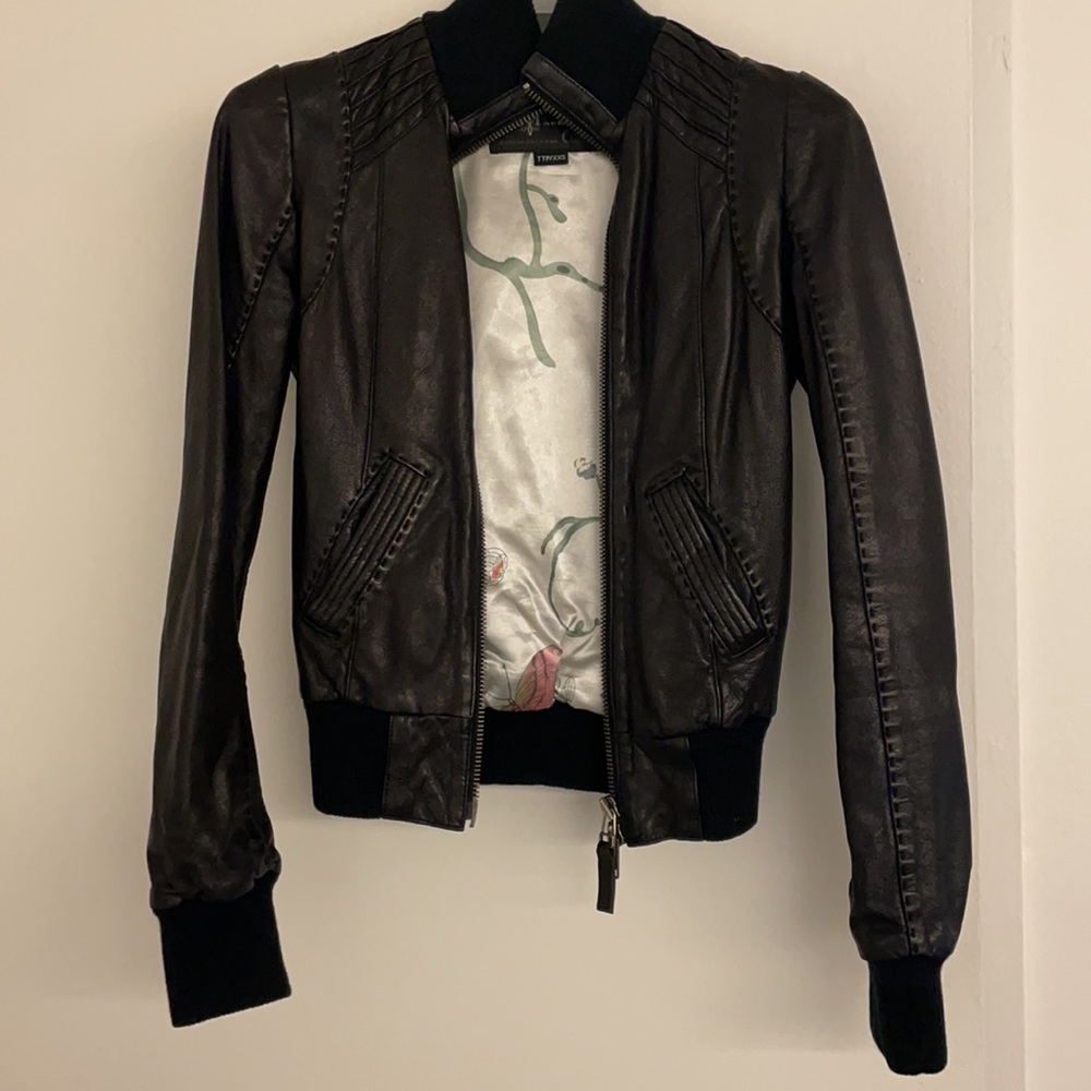 Mackage - Moto Leather Two Way Double Zip Jacket - Size XXS